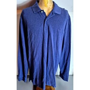 Brooks Brothers Mens Long Sleeve Polo Shirt XXL 2XL Navy Blue GF Logo